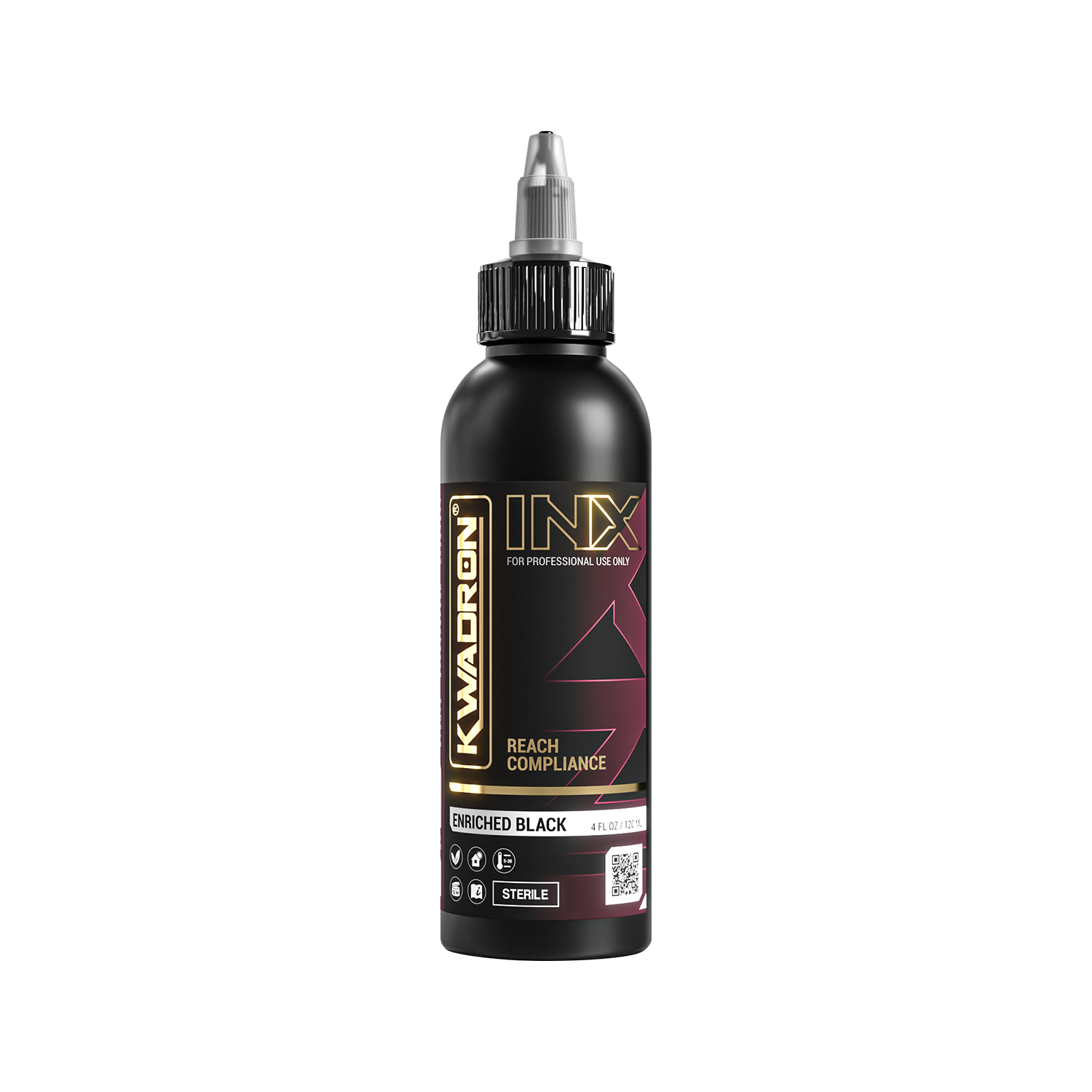 Kwadron Enriched Black Tatto Ink- 8 oz. Bottle