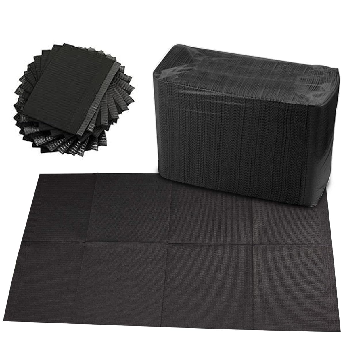 Disposable Black Square Placemats for Tattoo/Piercing Waterproof Dental Bibs