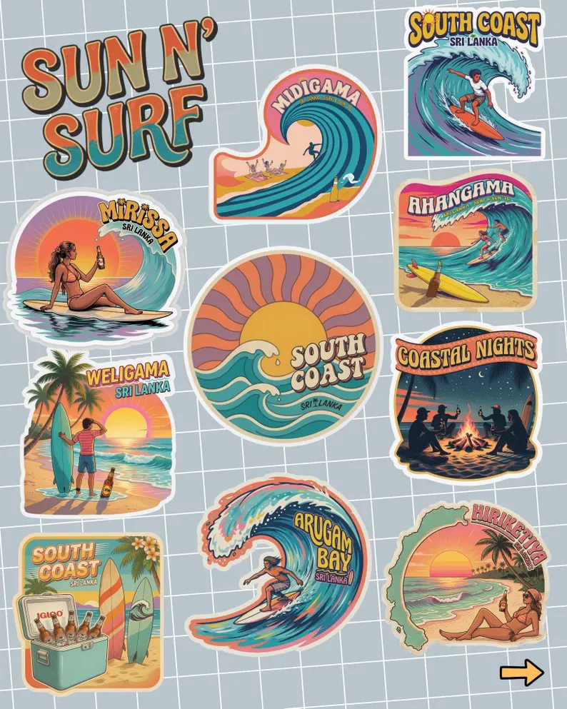 Sun N' Surf sticker pack