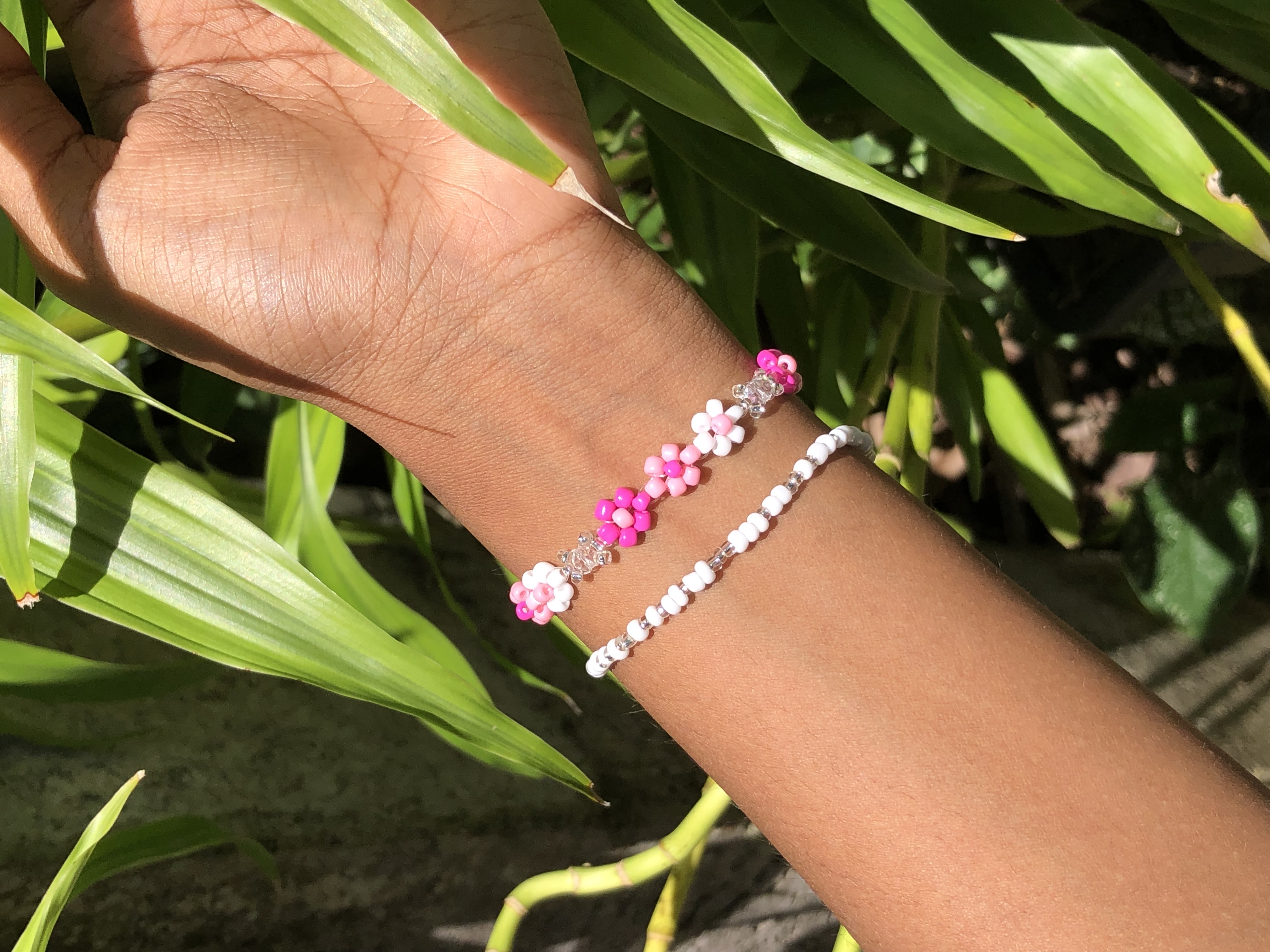 Pink blossom bracelet set