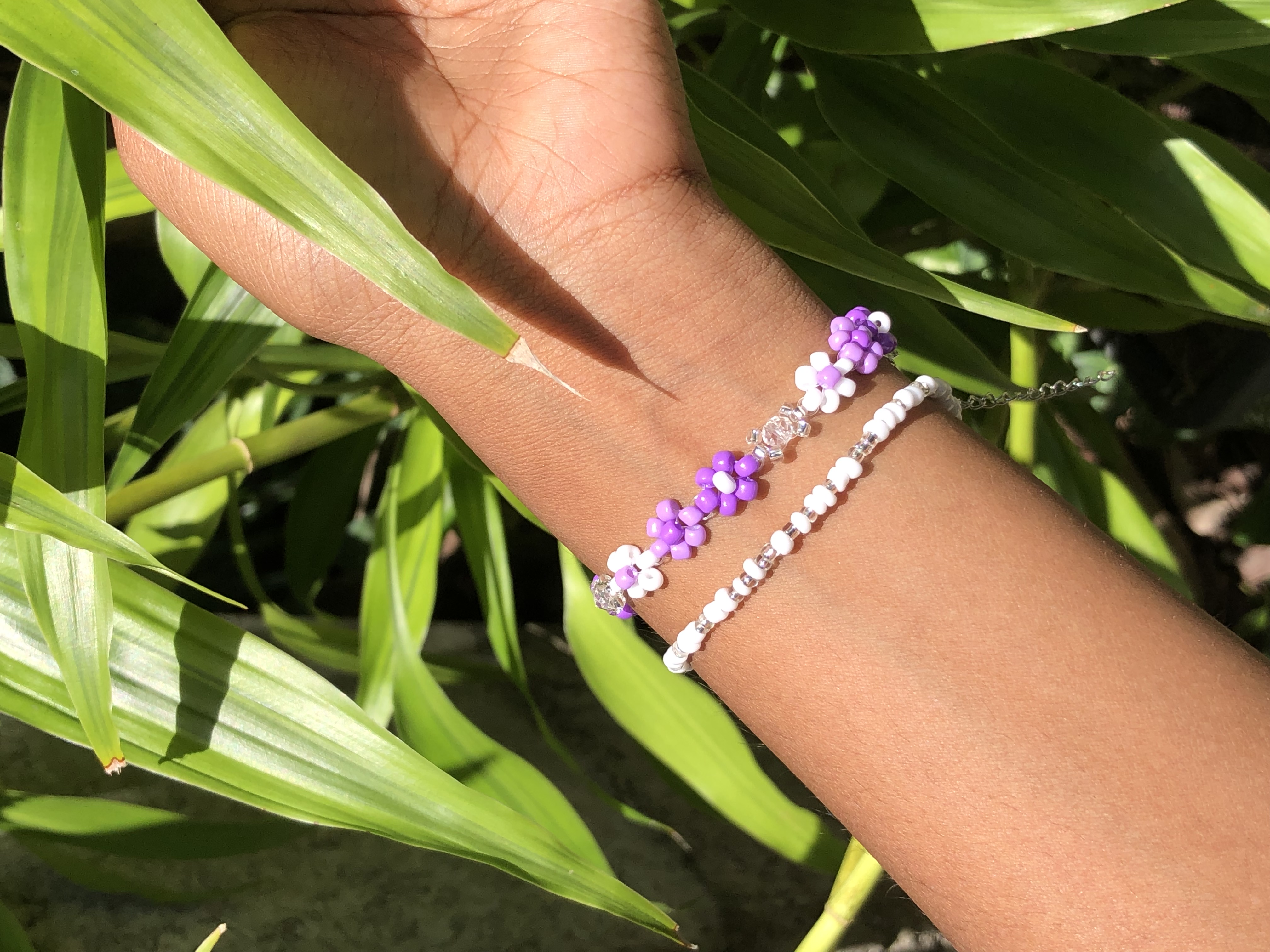 Violet blossom bracelet set