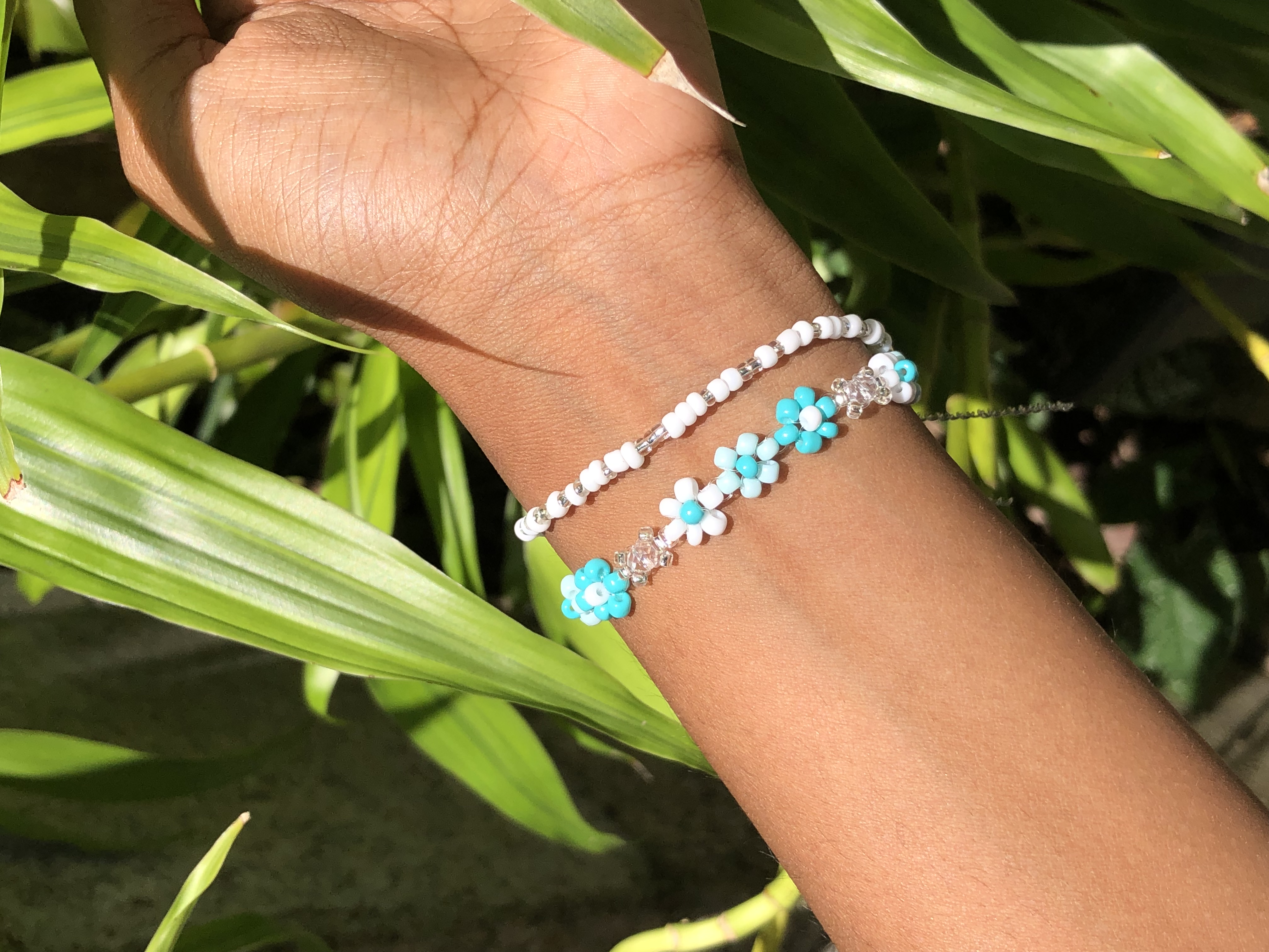 Blue blossom bracelet set
