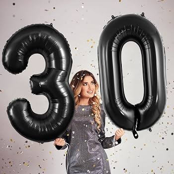 32 Inch Number Foil – Black