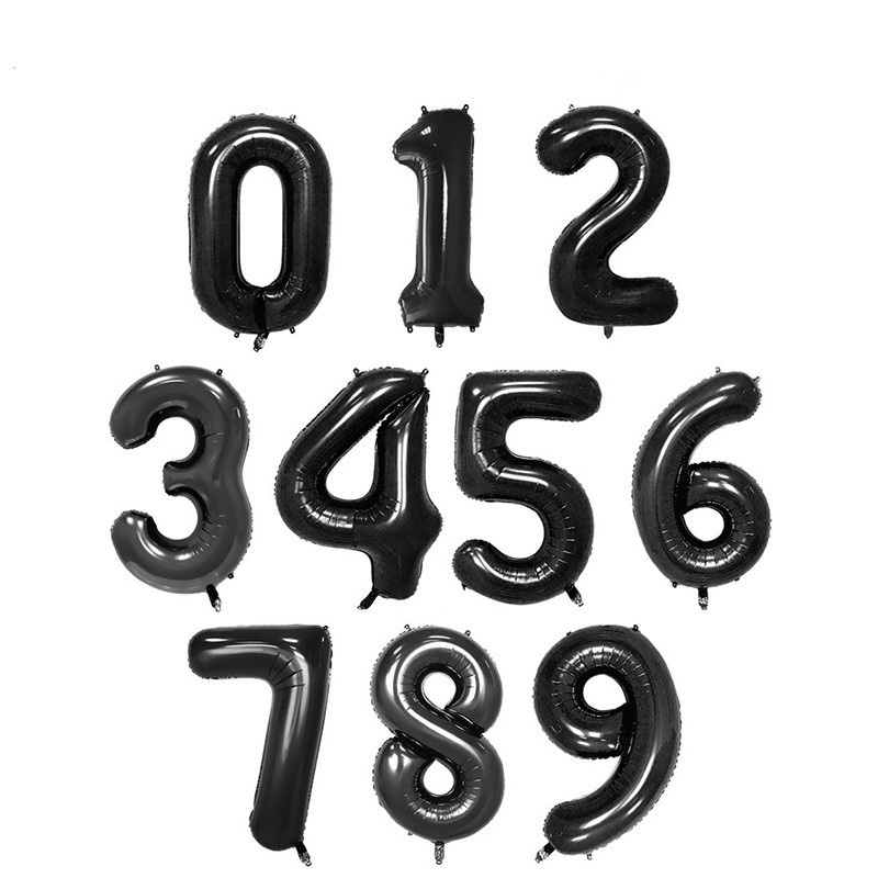16 Inch Number Foil – Black