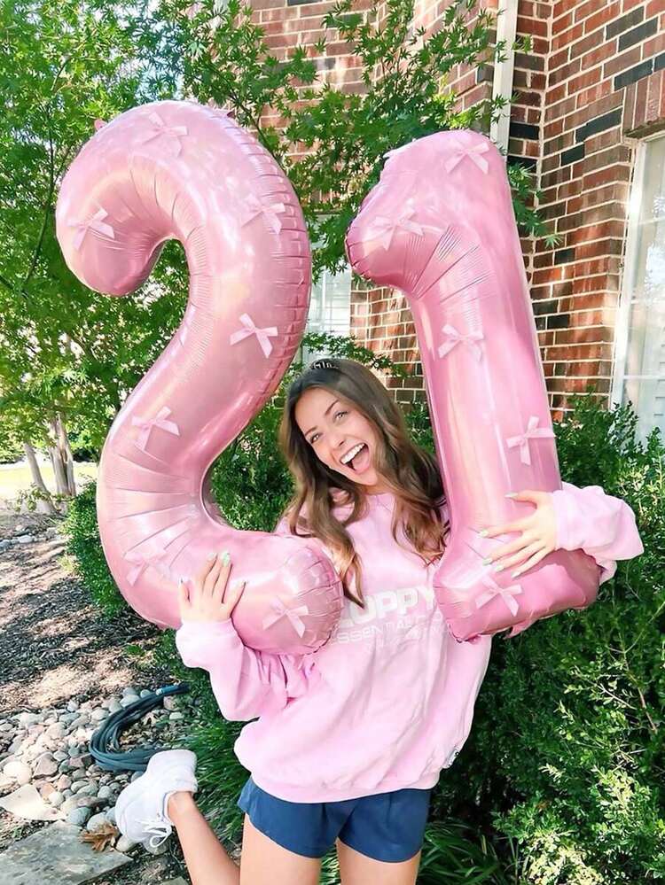 16 Inch Number Foil – Pink