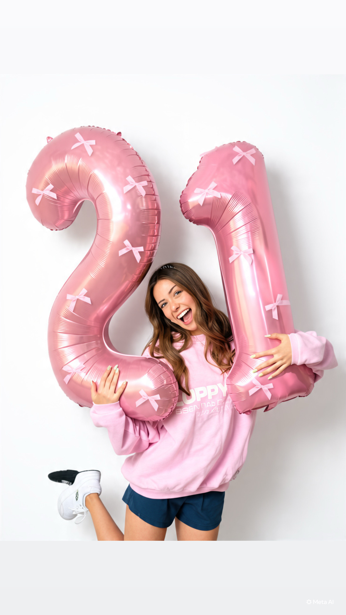 32 Inch Number Foil – Pastel Pink