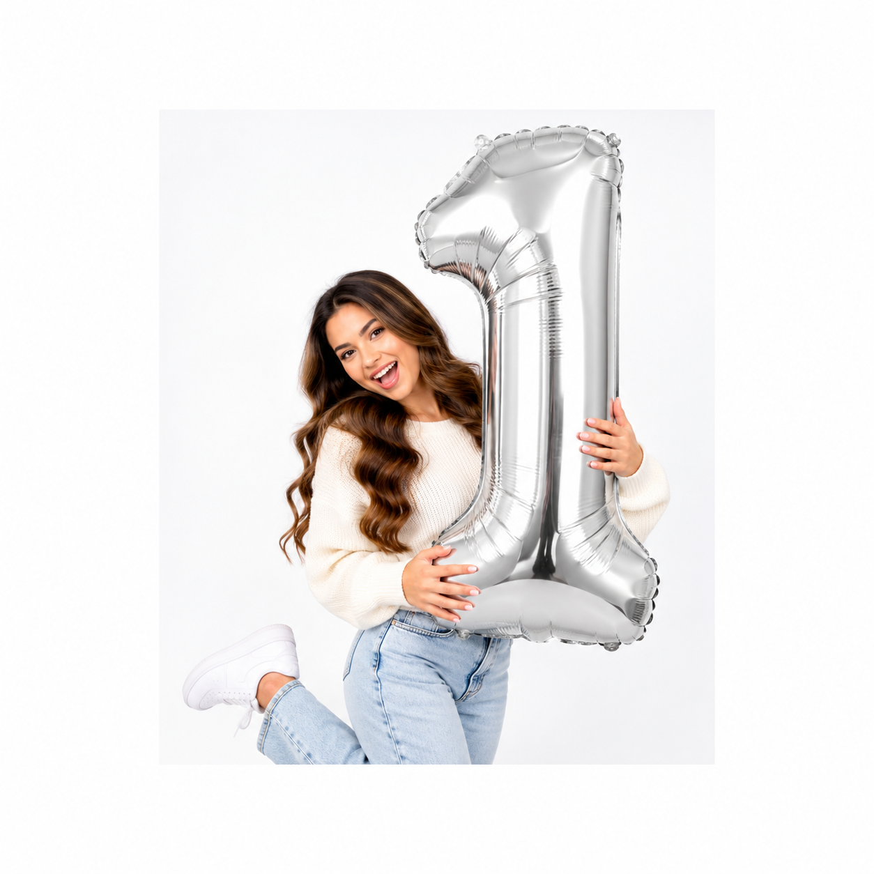 32 Inch Number Foil – Silver