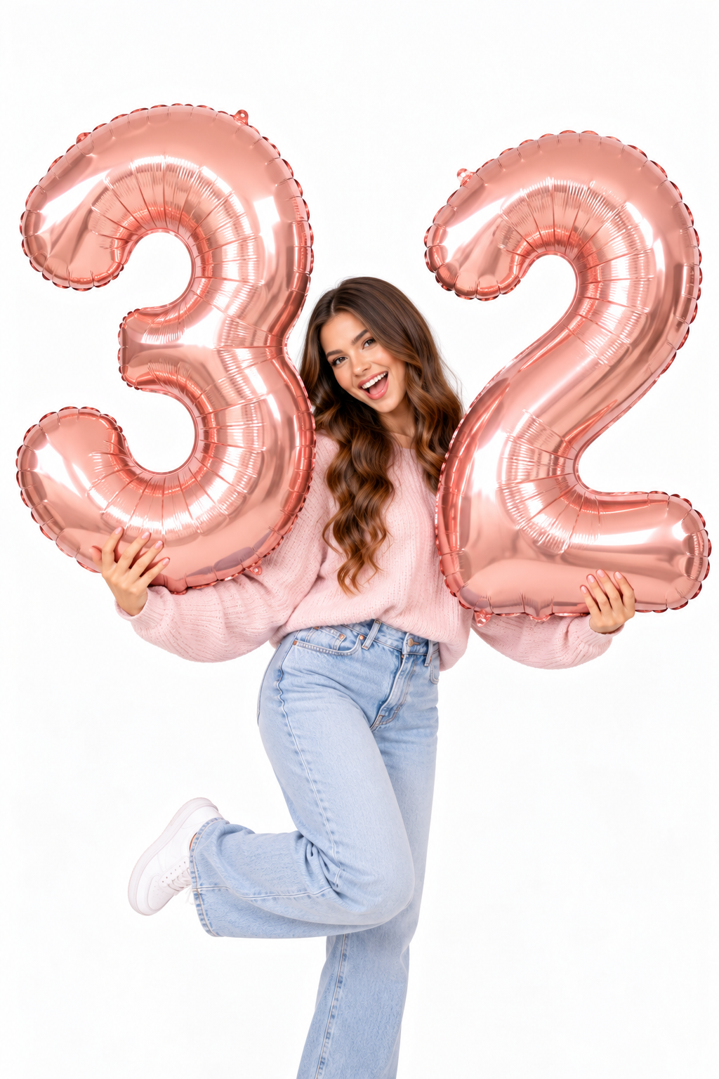 Rose Gold 32-inch Number Foil