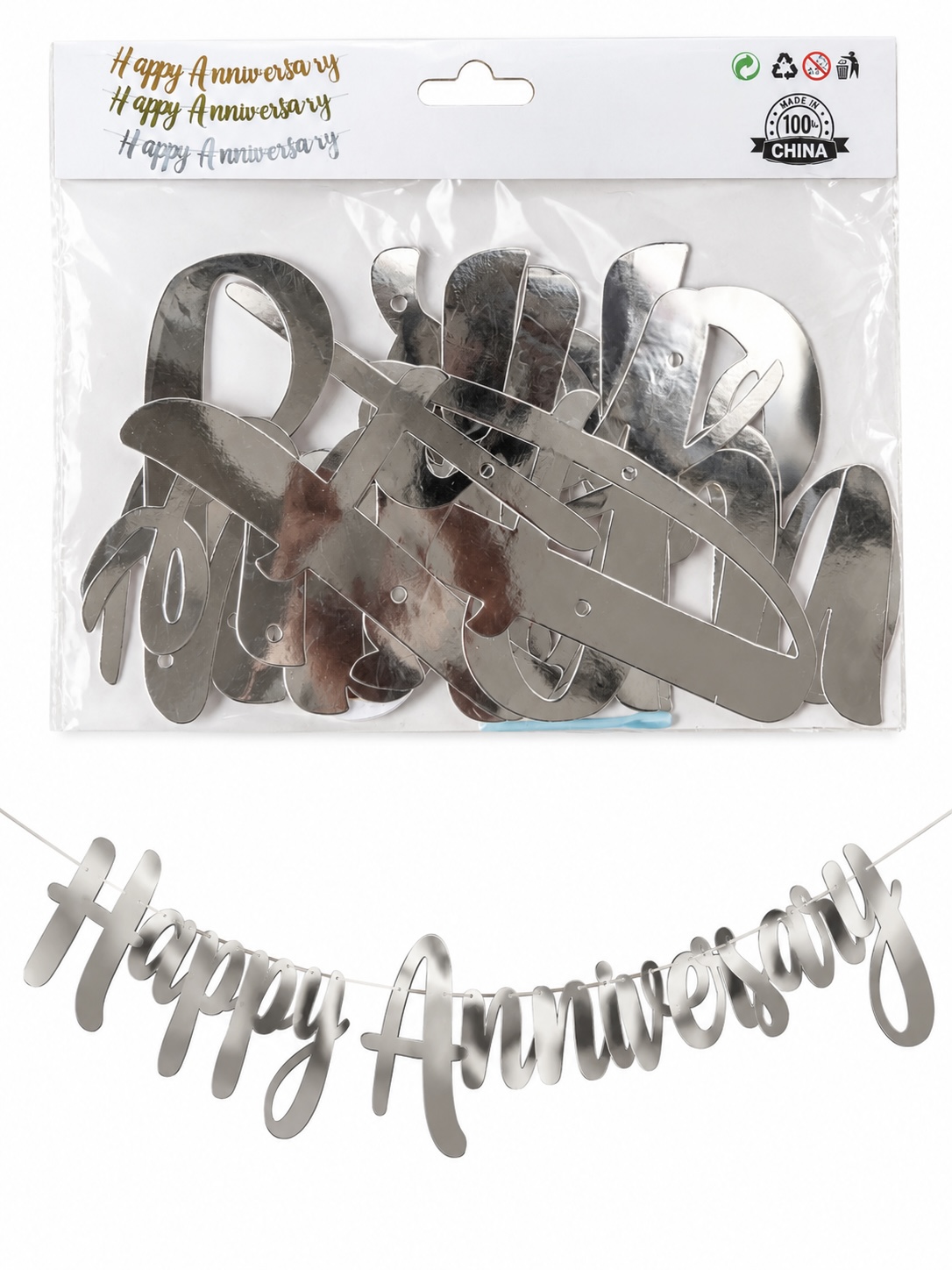 Anniversary banner silver