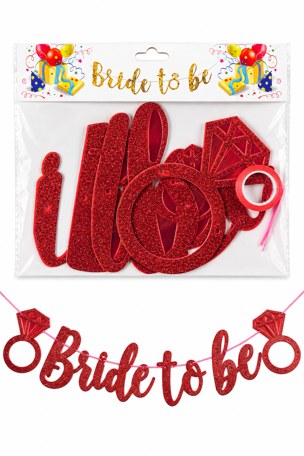 Bride to be banner red
