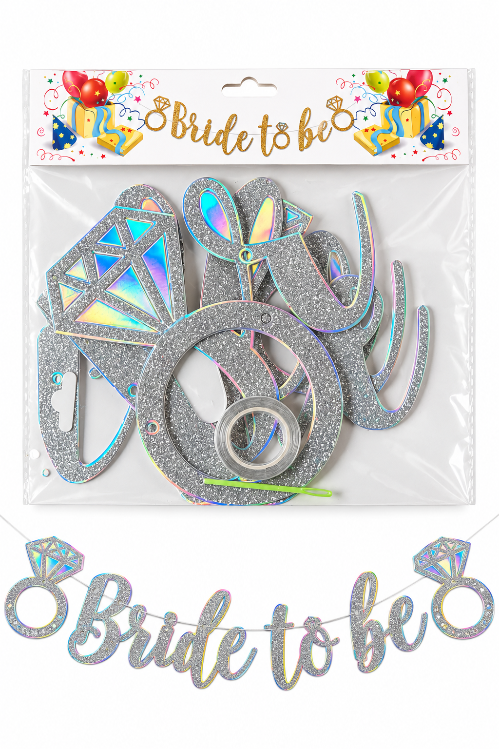 Bride to be banner silver