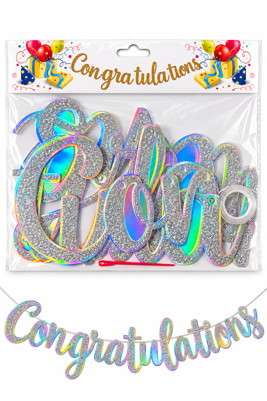 Congrats banner silver