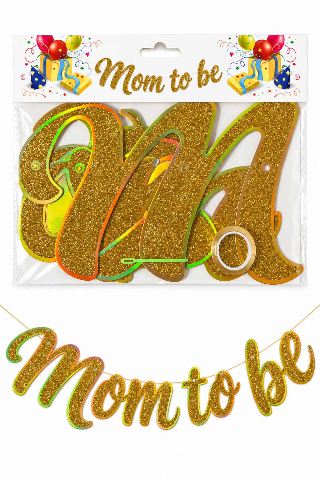 Mom to be banner gold
