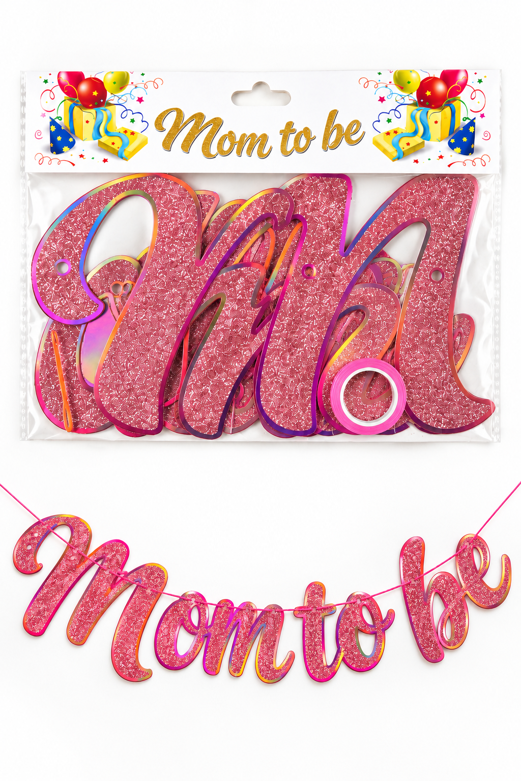Mom to be banner pink