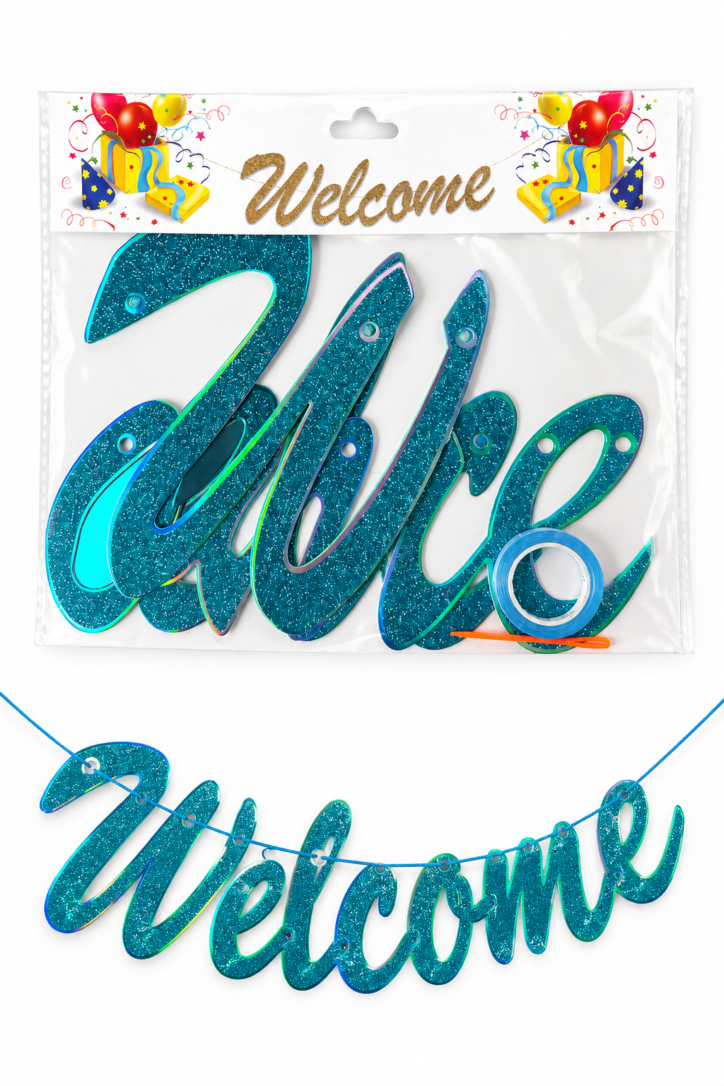 Welcome banner blue