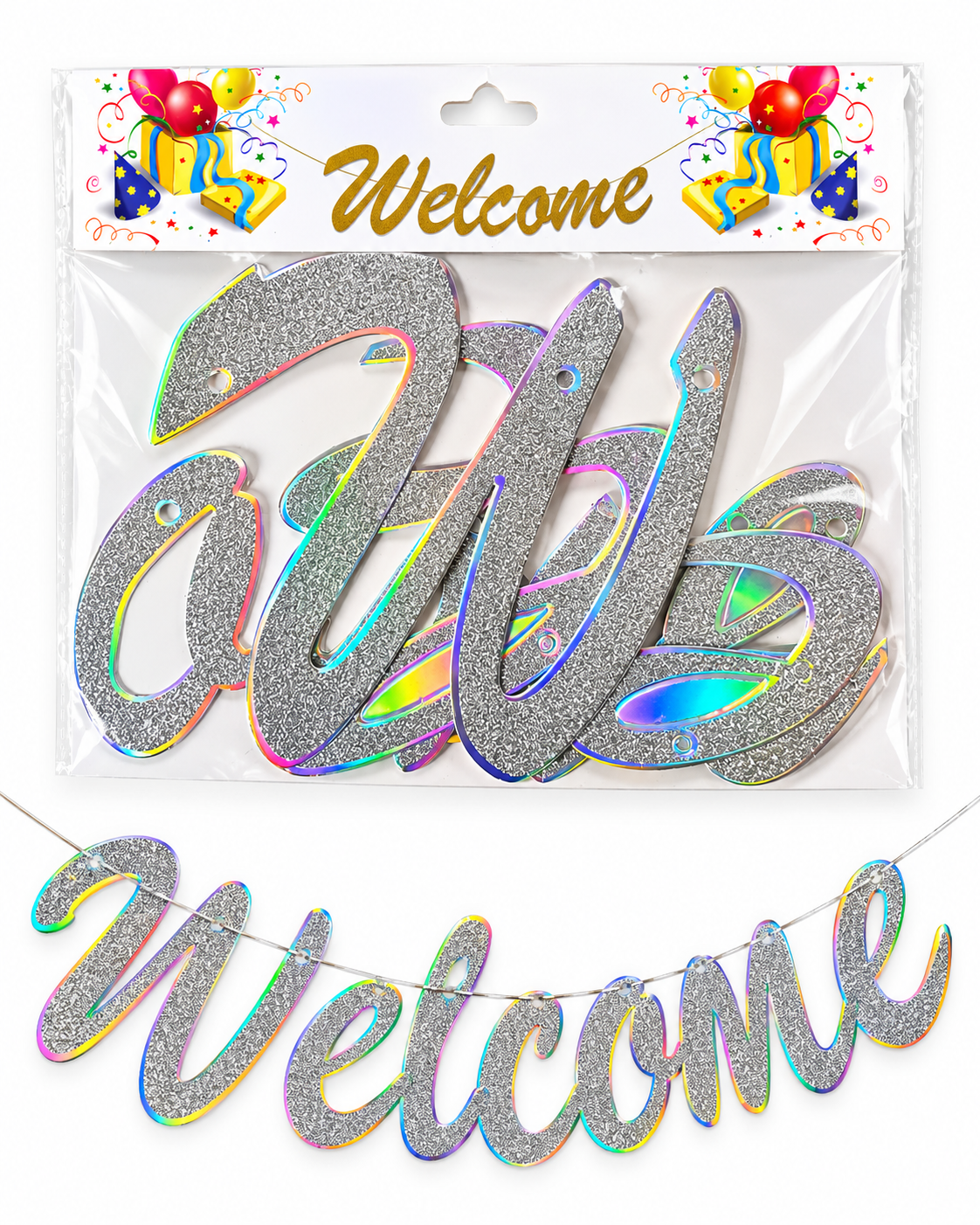 Welcome banner silver