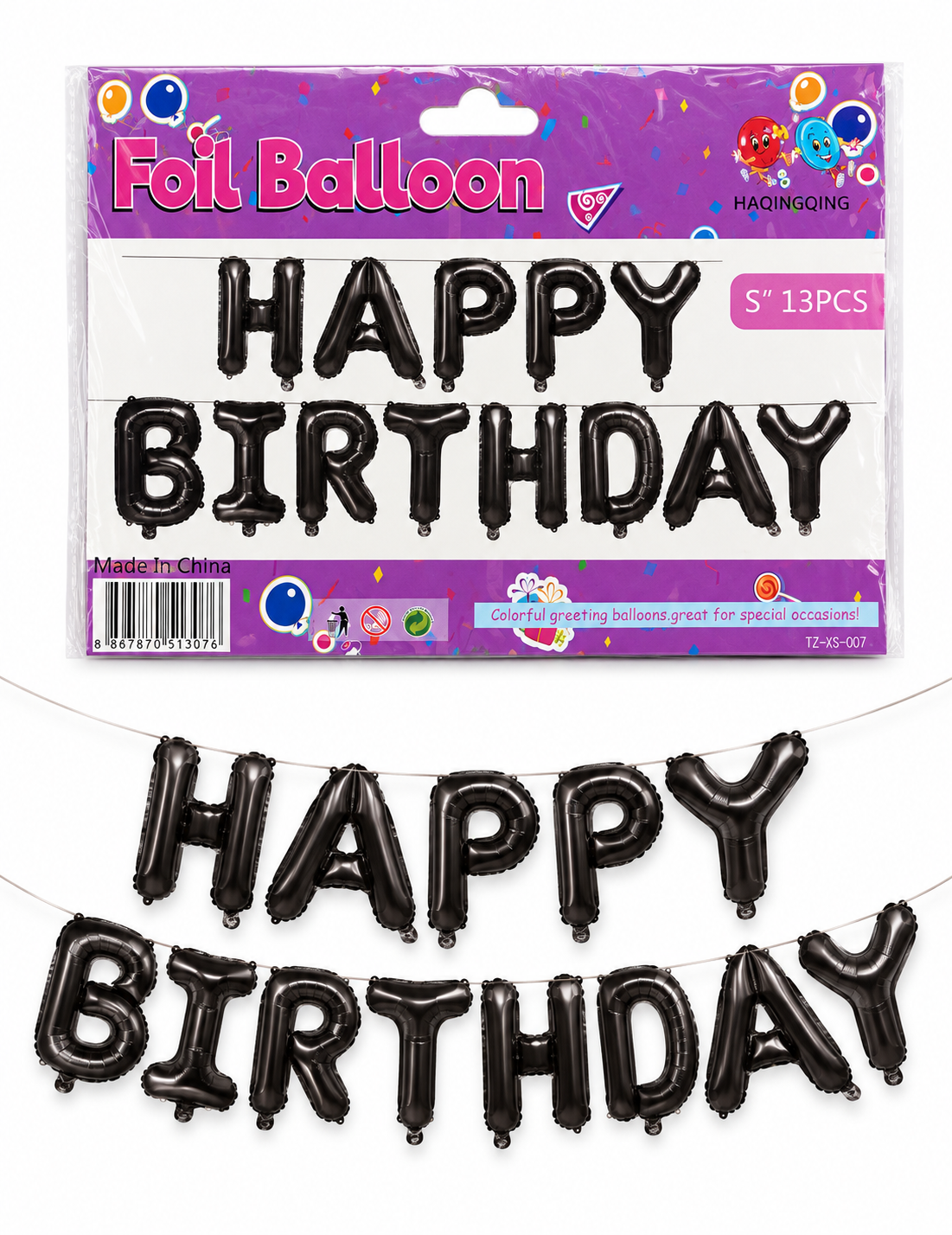 HBD Foil banner black