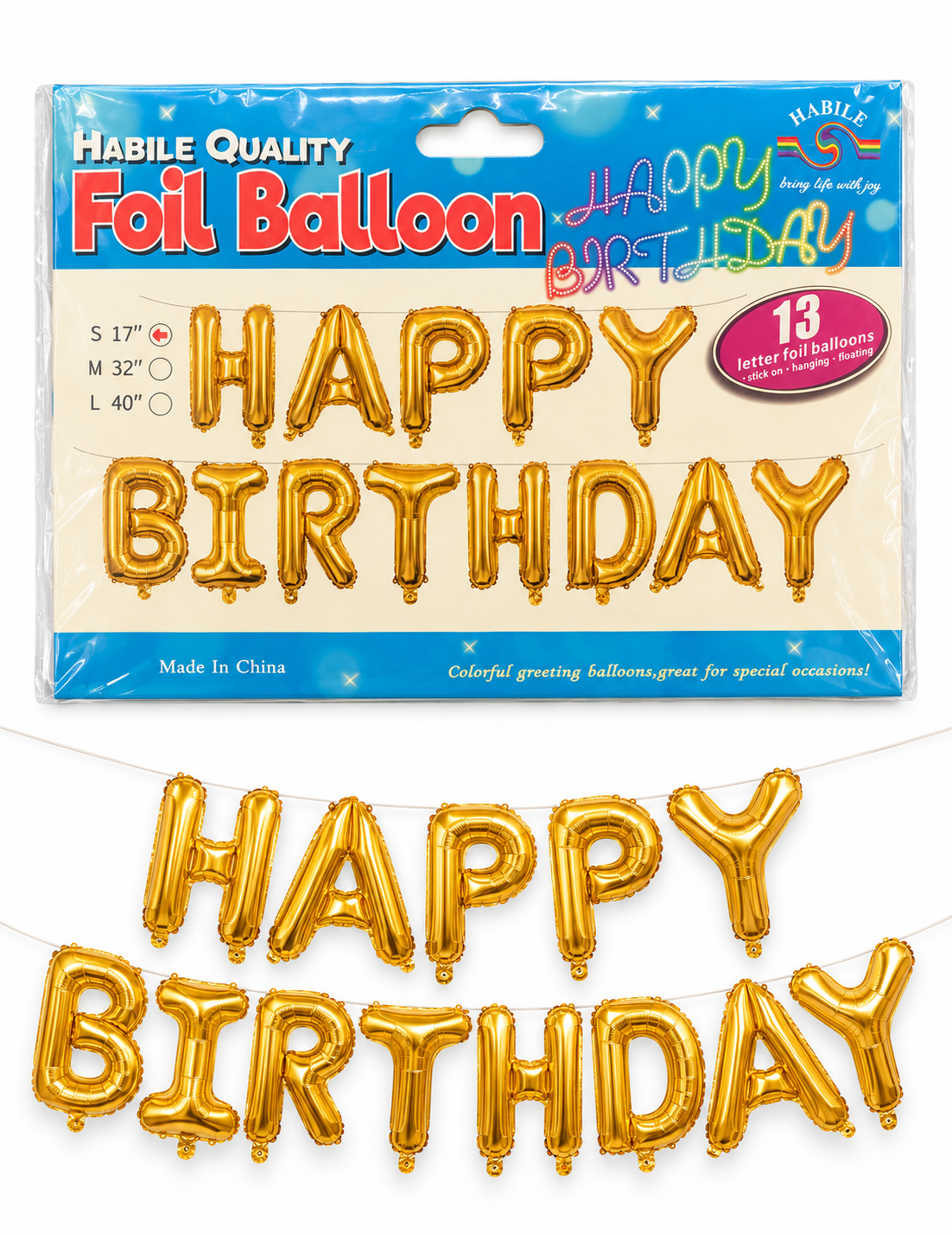 HBD foil banner gold