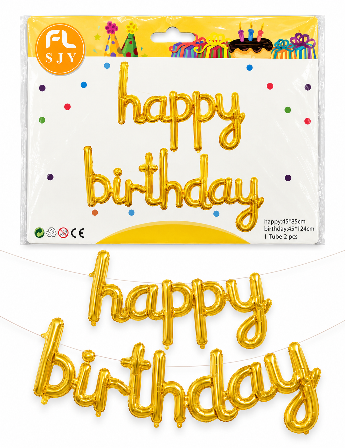 HBD simple letter foil Gold