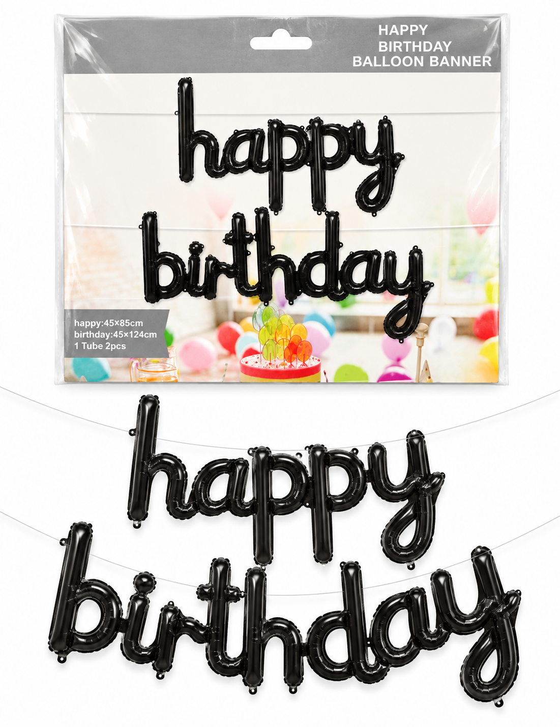 HBD simple letter foil black
