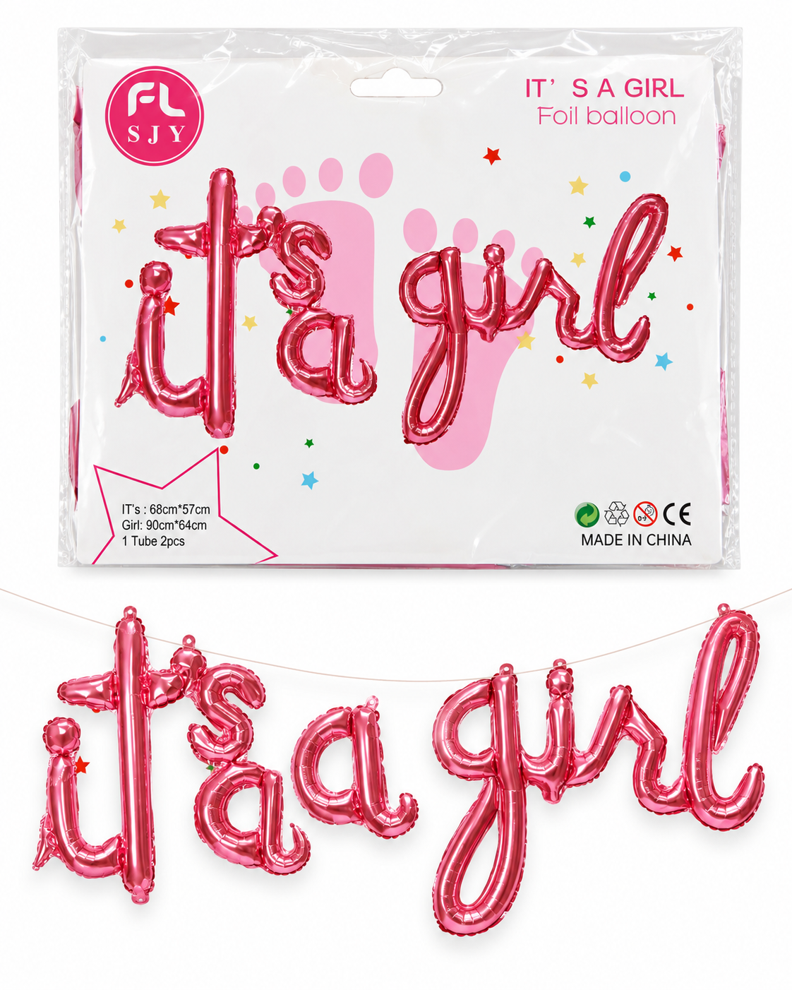 It's a girl pink foil