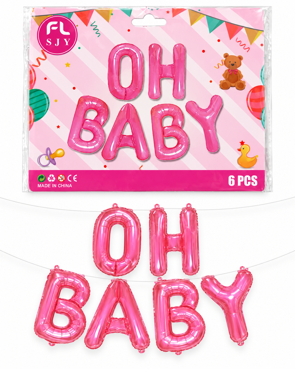 Oh baby foil pink