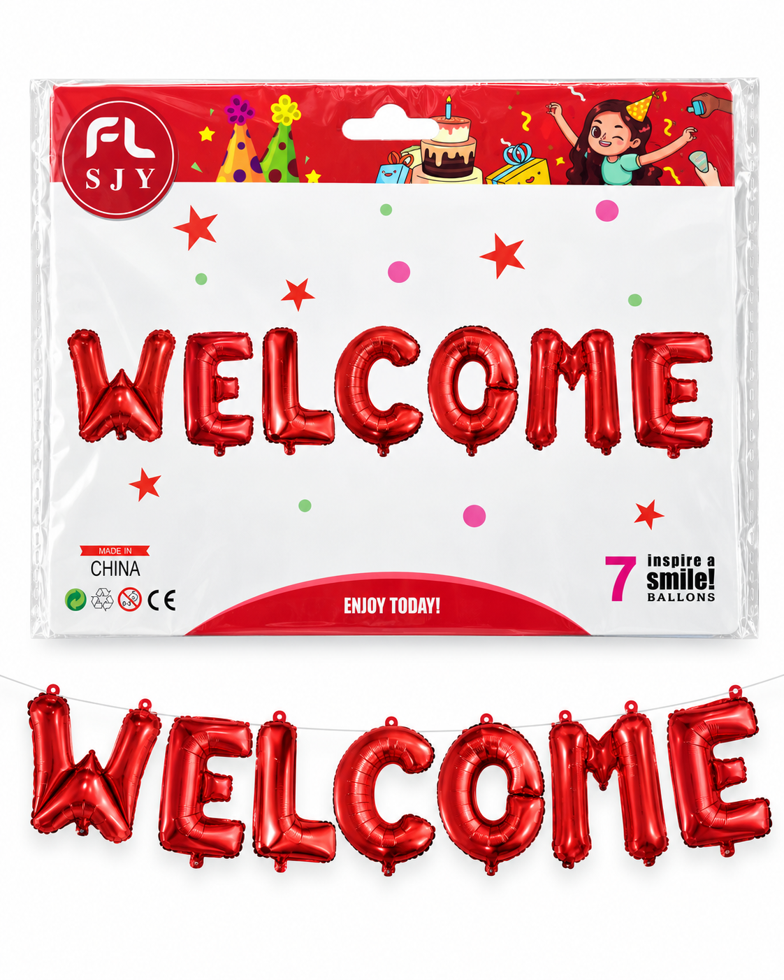 Welcome foil red