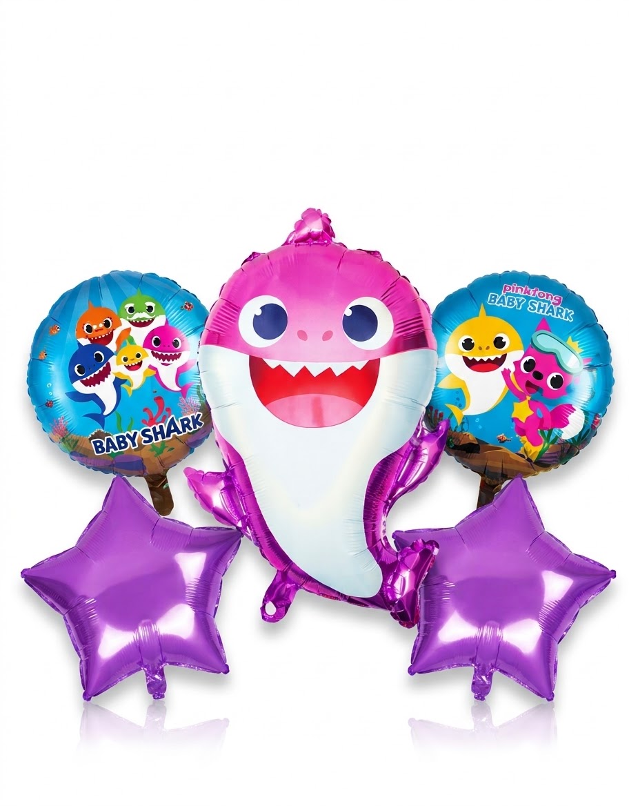 Pink shark foil set